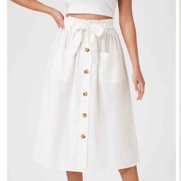 Scandal Italy 100% linen button front midi skirt one size - Picture 2 of 9